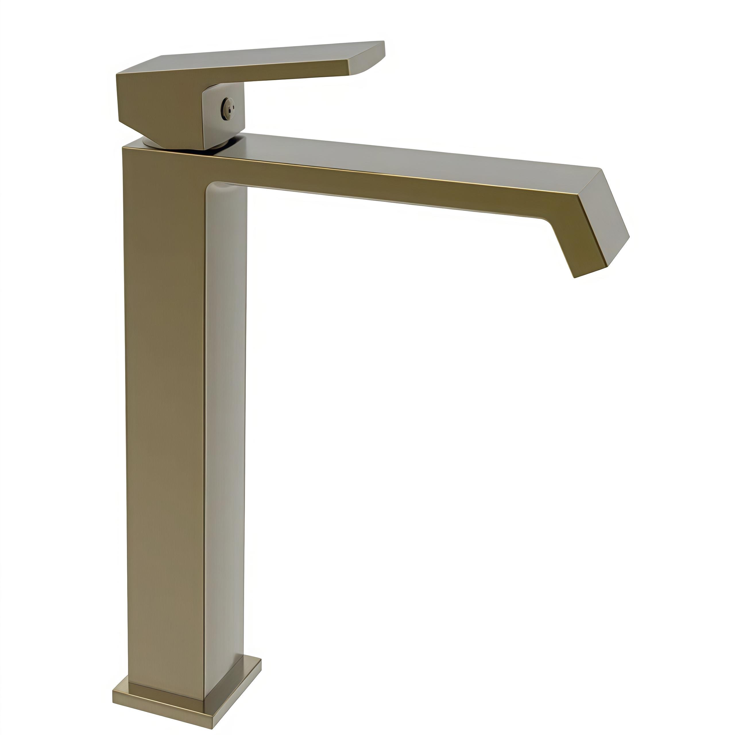 Смеситель для умывальника Haiba GAUDI 001 HIGH Brushed Gold (HB9597)