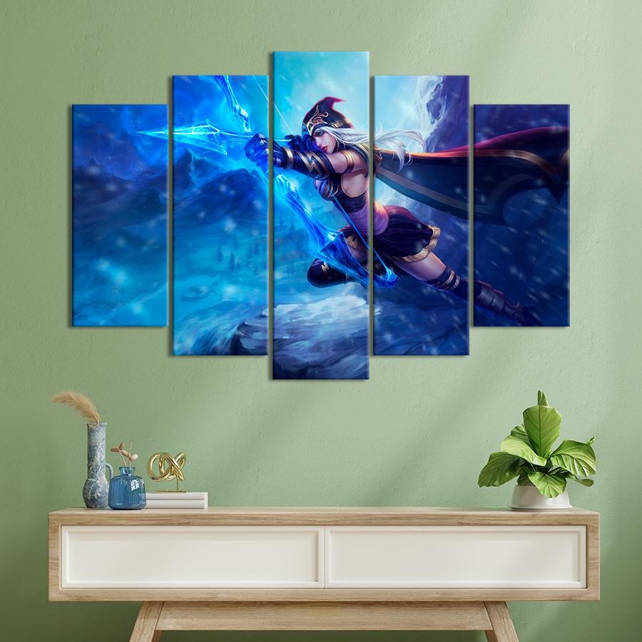 Настенний декор Эш Ледяная лучница чемпион League of Legends 137x85 см (A135-5)