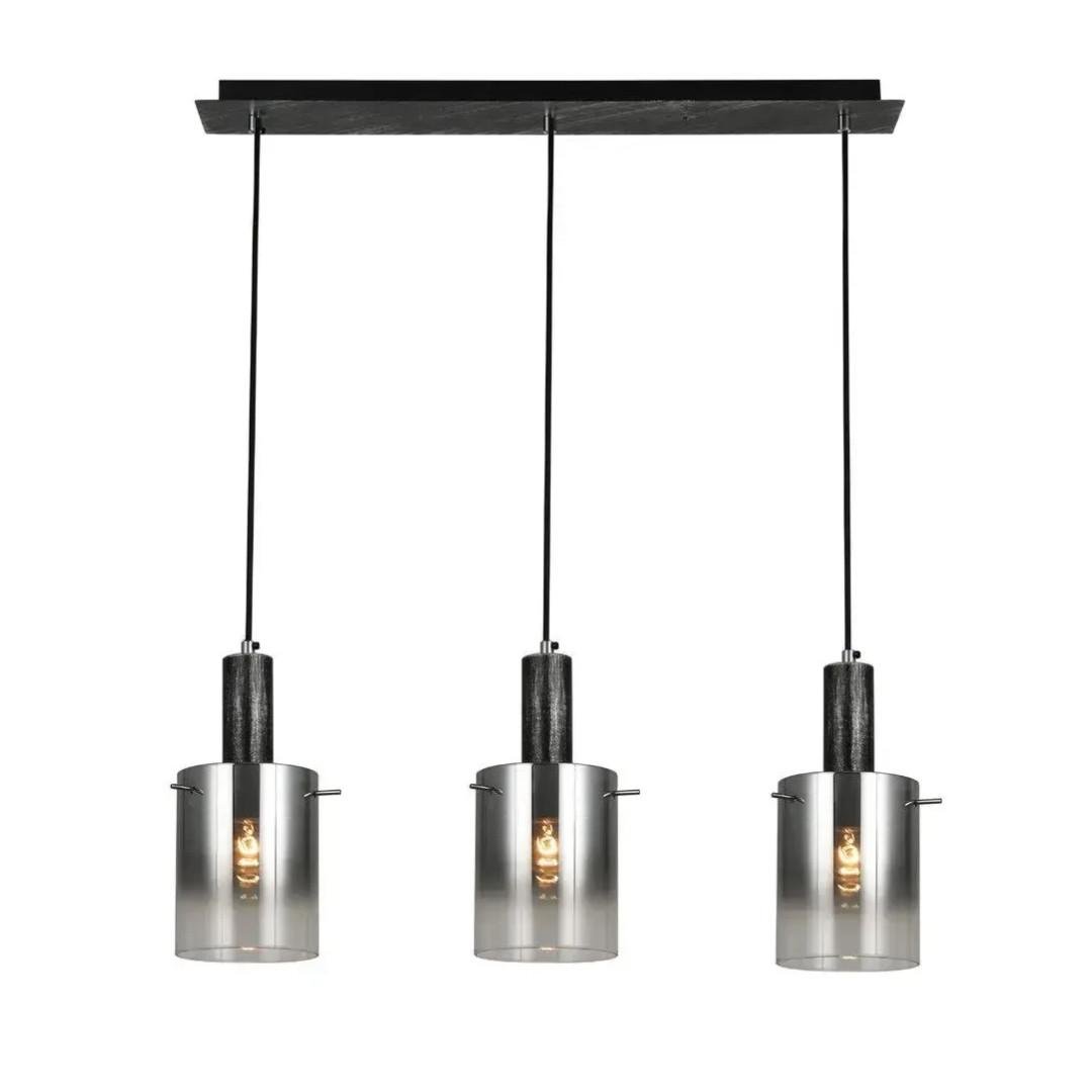 Підвісний світильник Valeso на три затемнені плафони під лампу Е27 Чорний/Хром (G 07459/3L Matte Black+silver+Chrome)