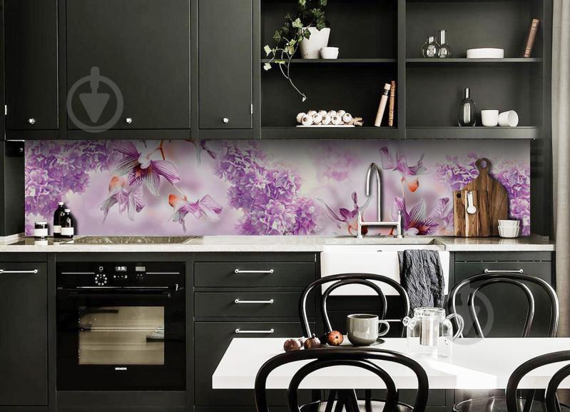 Наклейка виниловая кухонный фартук  Zatarga  "3Д Сирень"  650х2500 мм
