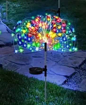 Фонарь декоративный уличный Фейерверк на солнечной батарее 200 LED 1 шт. Цветная подсветка (Л-020/1)