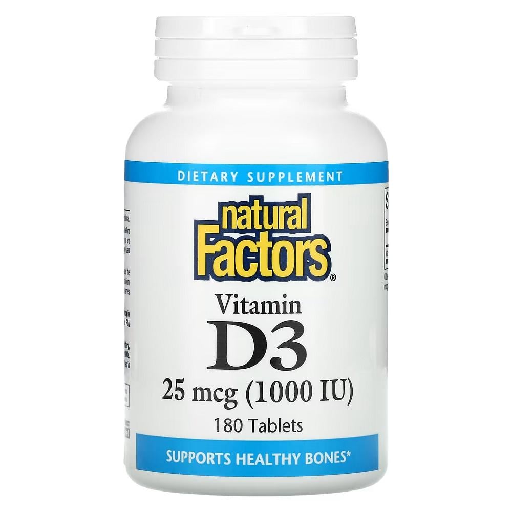 Витамин D Natural Factors Vitamin D3 1000 IU 25 mcg 180 Tabs