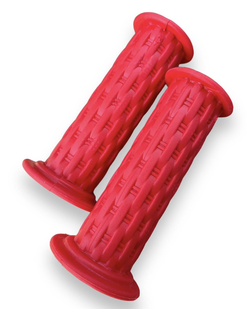 Грипсы детские TPR для велосипеда/самоката/беговела плетеные Красный