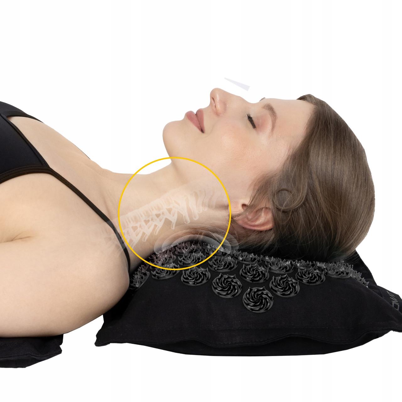 Коврик акупунктурный с подушкой 4fizjo Eco Mat аппликатор Кузнецова Black/Black (P-5907739312563) - фото 2