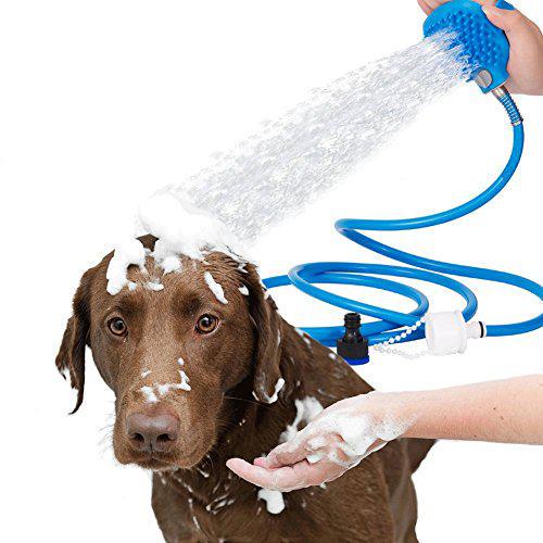 Перчатки для мытья животных Sunroz Pet Bathing Tool щетка-душ Синий - фото 4