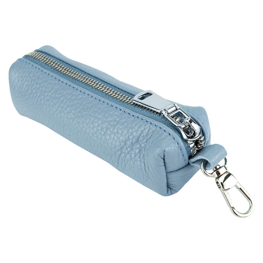 Ключница кожаная женская HC-109 на молнии Голубой - фото 2