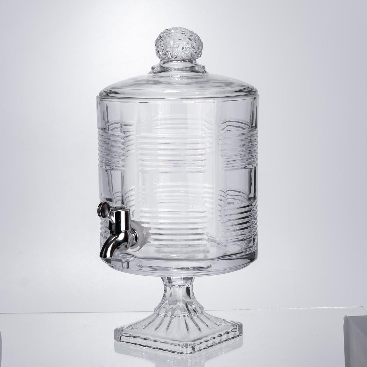 Лимонадница с краном на подставке стеклянная 4,5л Прозрачный (HP-19-2) - фото 7