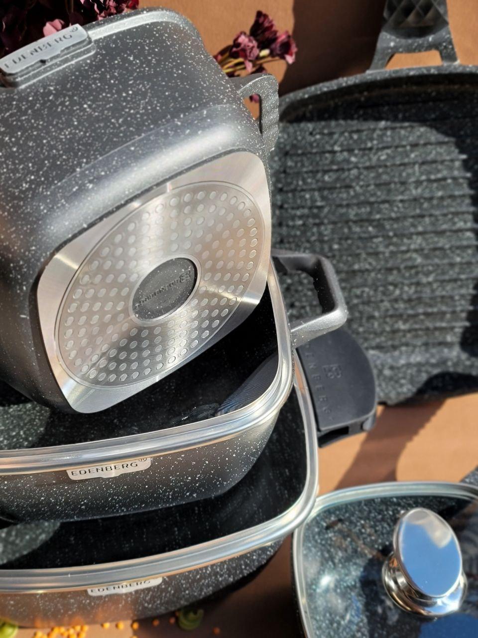 Набір казанів Edenberg із мармуровим покриттям 10 пр. (EB-12912) - фото 8 Набір казанів Edenberg із мармуровим покриттям 10 пр. (EB-12912) - фото 8