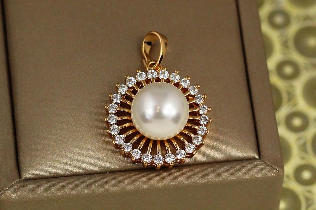 Кулон Xuping Jewelry сяйво з перлиною 1,8 см Золотистий (2560605550)