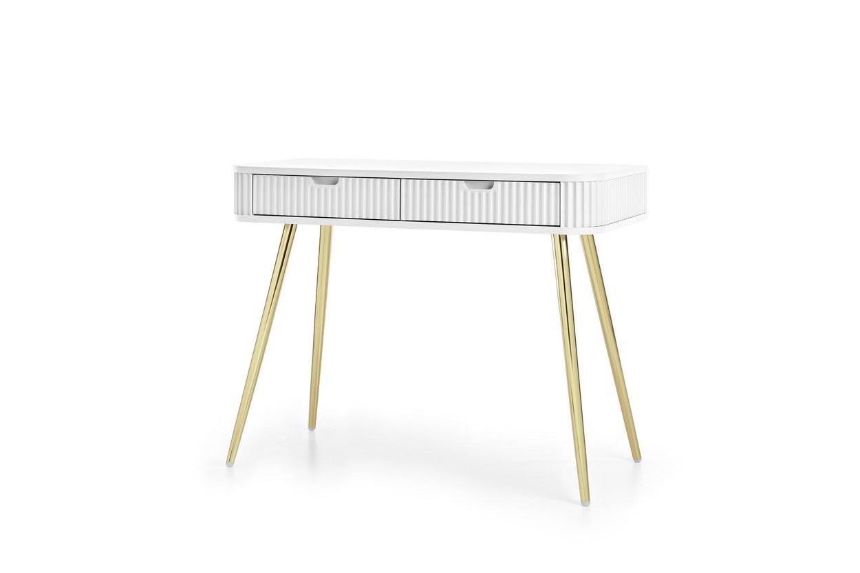 Туалетный стол Perfect Home T103 Zova ЛДСП/МДФ/металл Белый/Золотистый (50723)