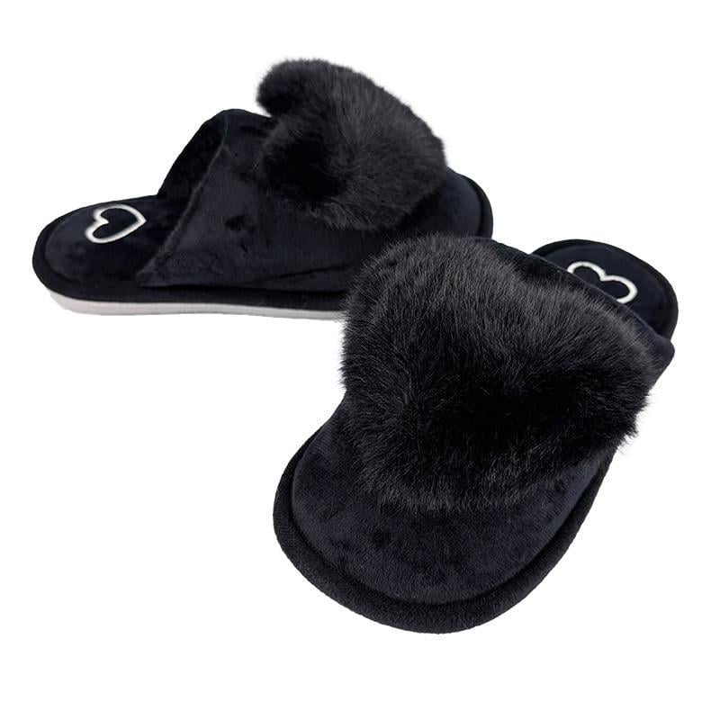 Тапочки комнатные женские меховые 10230-1 р. 41 26,5 см Черный - фото 2 Тапочки комнатные женские меховые 10230-1 р. 41 26,5 см Черный - фото 2
