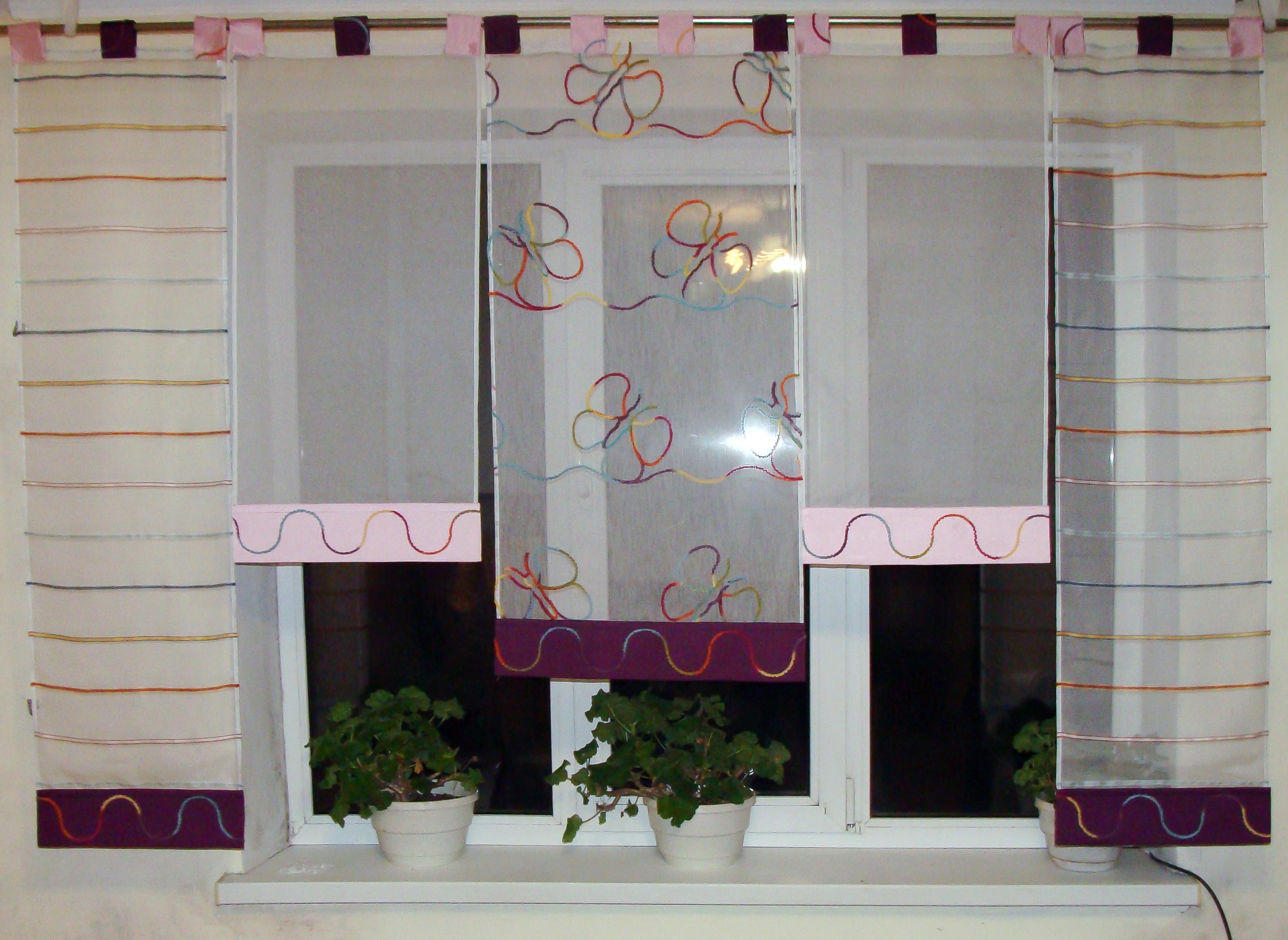 Комплект панельных занавесок Firanka Бабочки 5 шт. 2 м Сиреневые и розовые (2_2п)