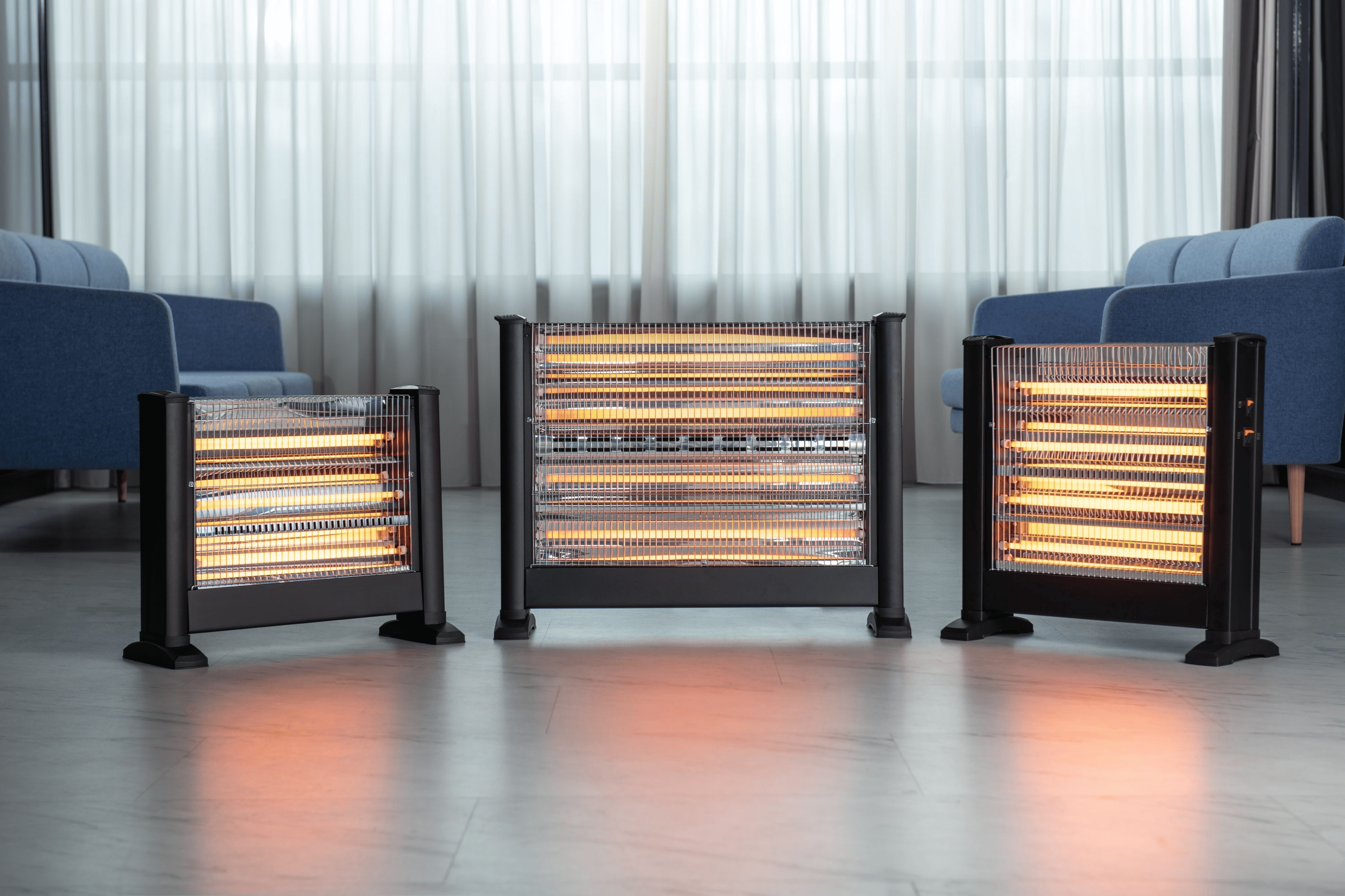 Инфракрасный обогреватель напольный кварцевый для дома с механическим управлением 1650 Вт Черный (IHS-16501) - фото 4