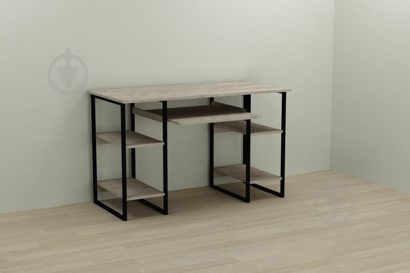 Компьютерный стол Ferrum-decor Тим 75x140x60 черный ДСП Дуб Шервуд 16мм