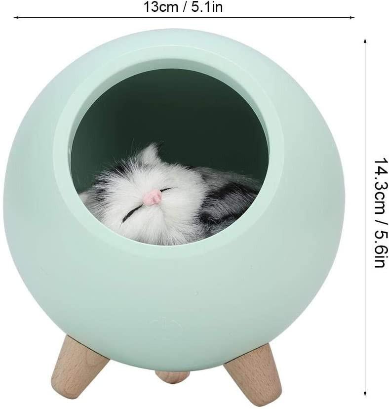 Настольный ночник Led Cat House с мягкой игрушкой сенсорный 13х15 см Голубой - фото 4