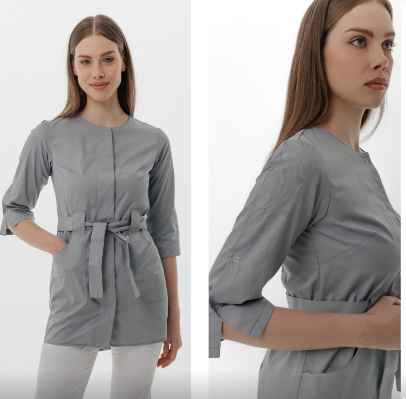 Халат-туника Касабланка р. 54 Светло-серый (434551-54) - фото 2 Халат-туника Касабланка р. 54 Светло-серый (434551-54) - фото 2