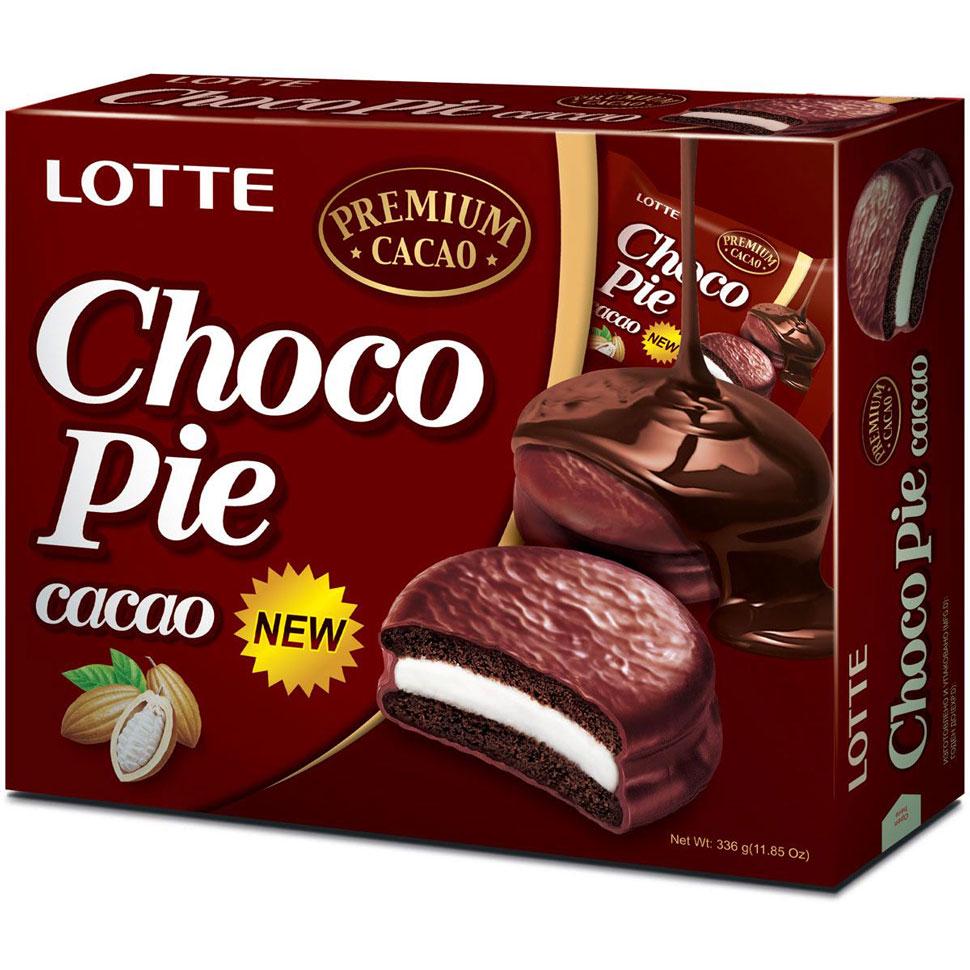 Пирожное Lotte Choco Pie Cacao шоколадное 336 г (8848) - фото 1