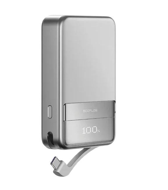 Повербанк EcoFlow RAPID Magnetic 10000 мАг з бездротовою зарядкою Qi2 65 Вт PD Сріблястий (27316715)