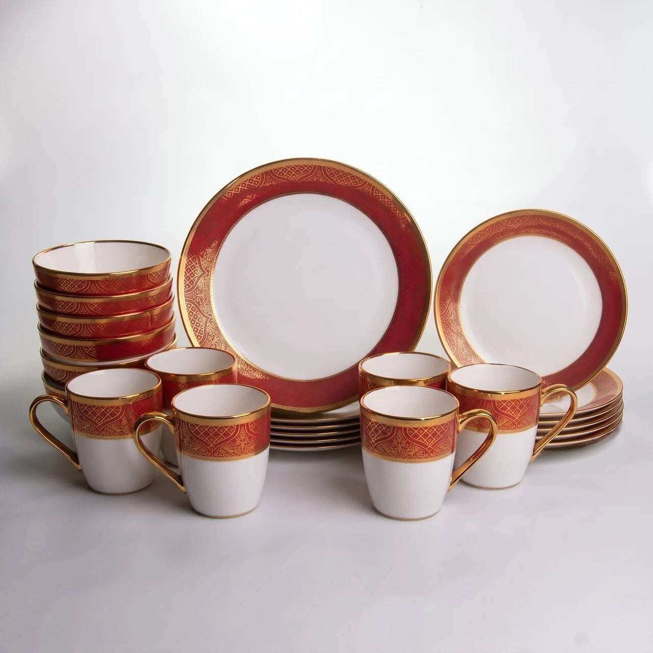 Столовый сервиз фарфоровый YIWU Buckingham на 6 персон 24 пр. (HS-24)
