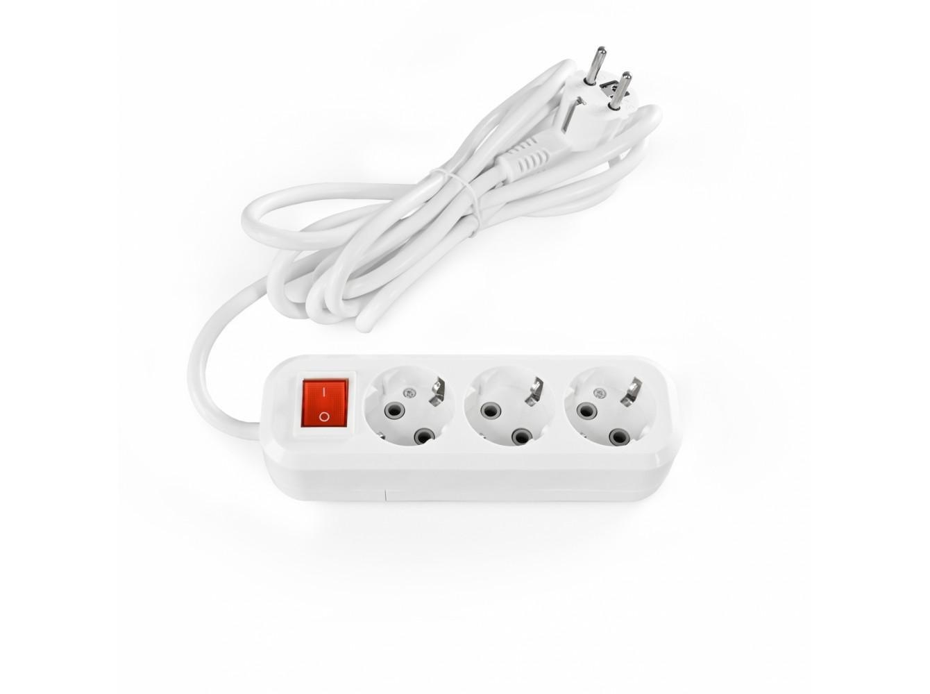 Подовжувач тримісний мережевий TITANUM STANDARD з заземленням з кнопкою 3x1,5 мм2 3 м Білий (27848472) Подовжувач тримісний мережевий TITANUM STANDARD з заземленням з кнопкою 3x1,5 мм2 3 м Білий (27848472)