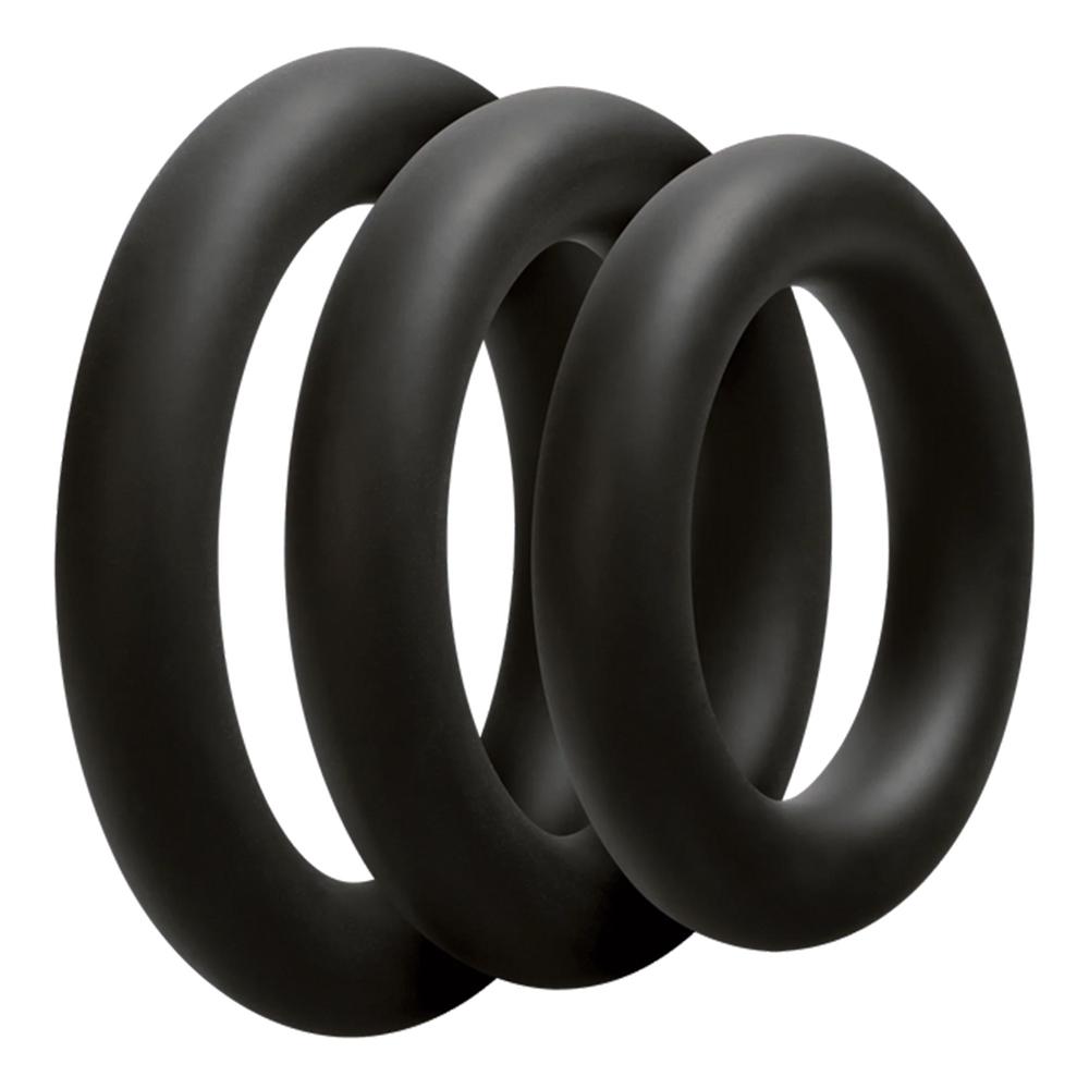 Набор эрекционных колец OptiMALE 3 C-Ring Set Thick Черный (39948)