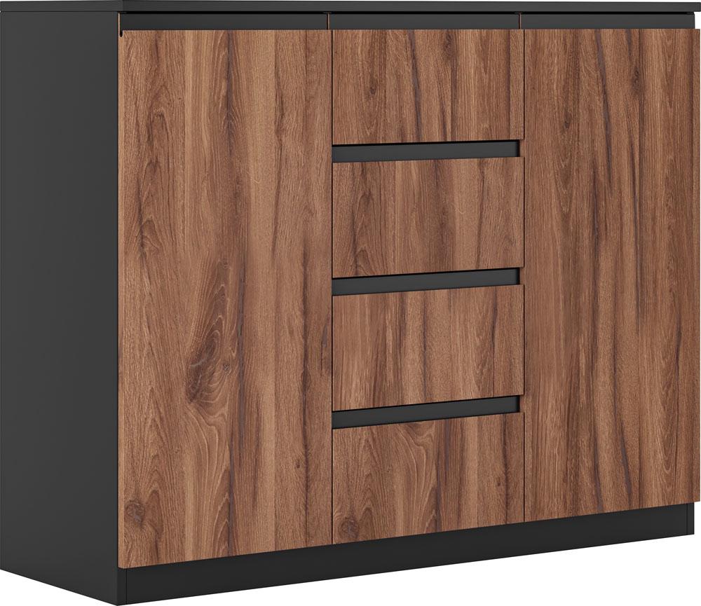 Комод Фріда 2-дверний з 4 шухлядами Чорний (000-000-639) Комод Фріда 2-дверний з 4 шухлядами Чорний (000-000-639)