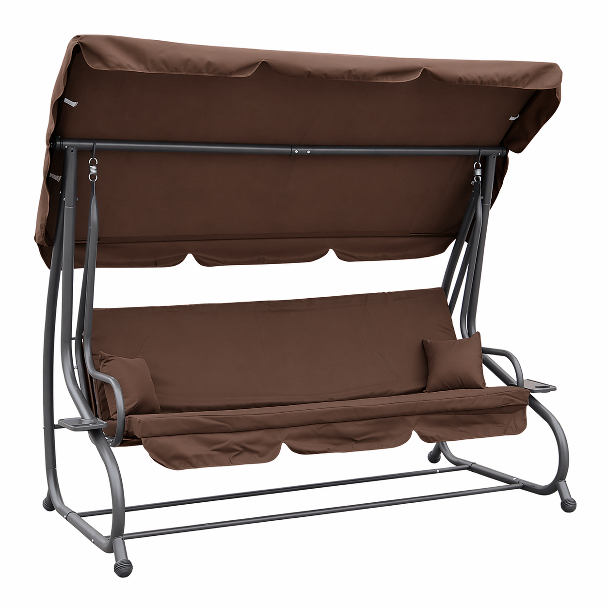 Садовая качель 4P Garden Comfort четырехместная раскладная с подушками и подстаканниками 230 см Коричневый (40301)