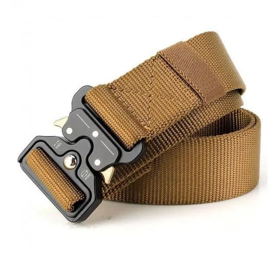 Ремінь військовий Assault Belt з пряжкою Кобра Койот