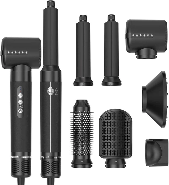 Фен-стайлер щітка 7в1 для укладання волосся/завивання/випрямлення Чорний (31073485)