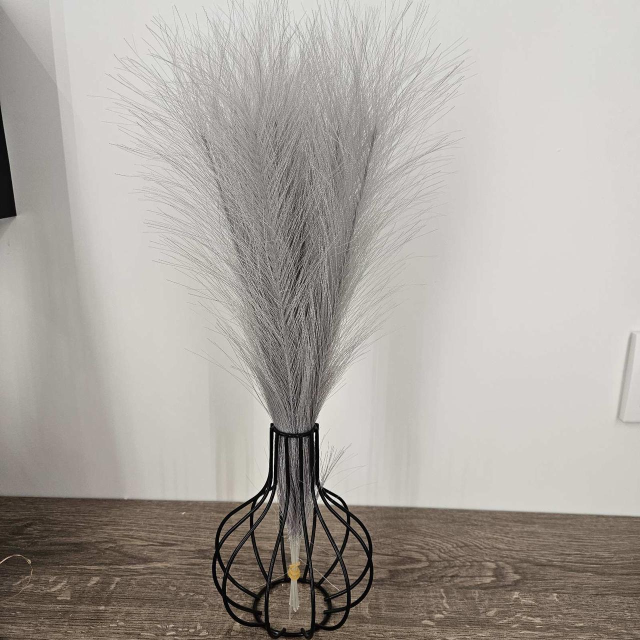 Трава штучна пампасна Букет 10 гілок Сірий (2034207977) - фото 3