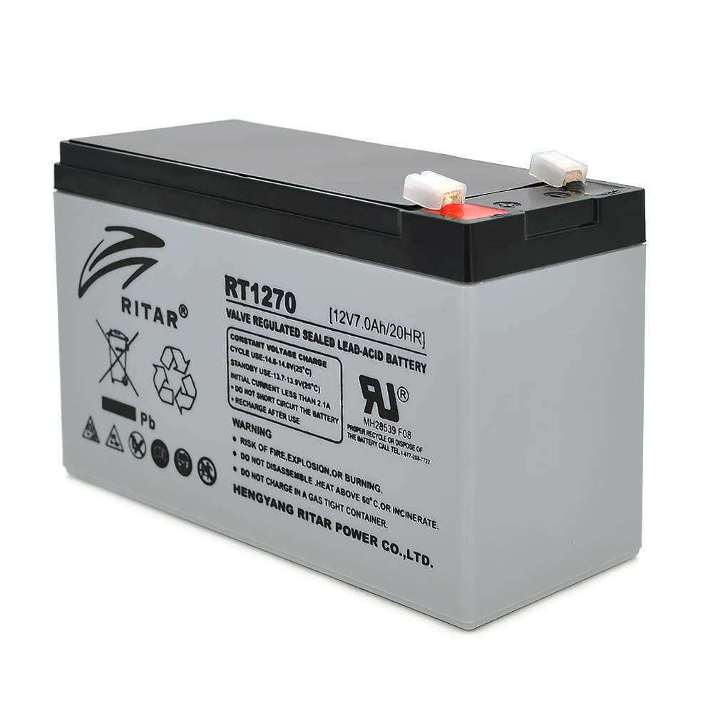 Батарея акумуляторна AGM RITAR RT1270 100 Q10 12V 7,0Ah 151x65x94 мм Gray (41028)