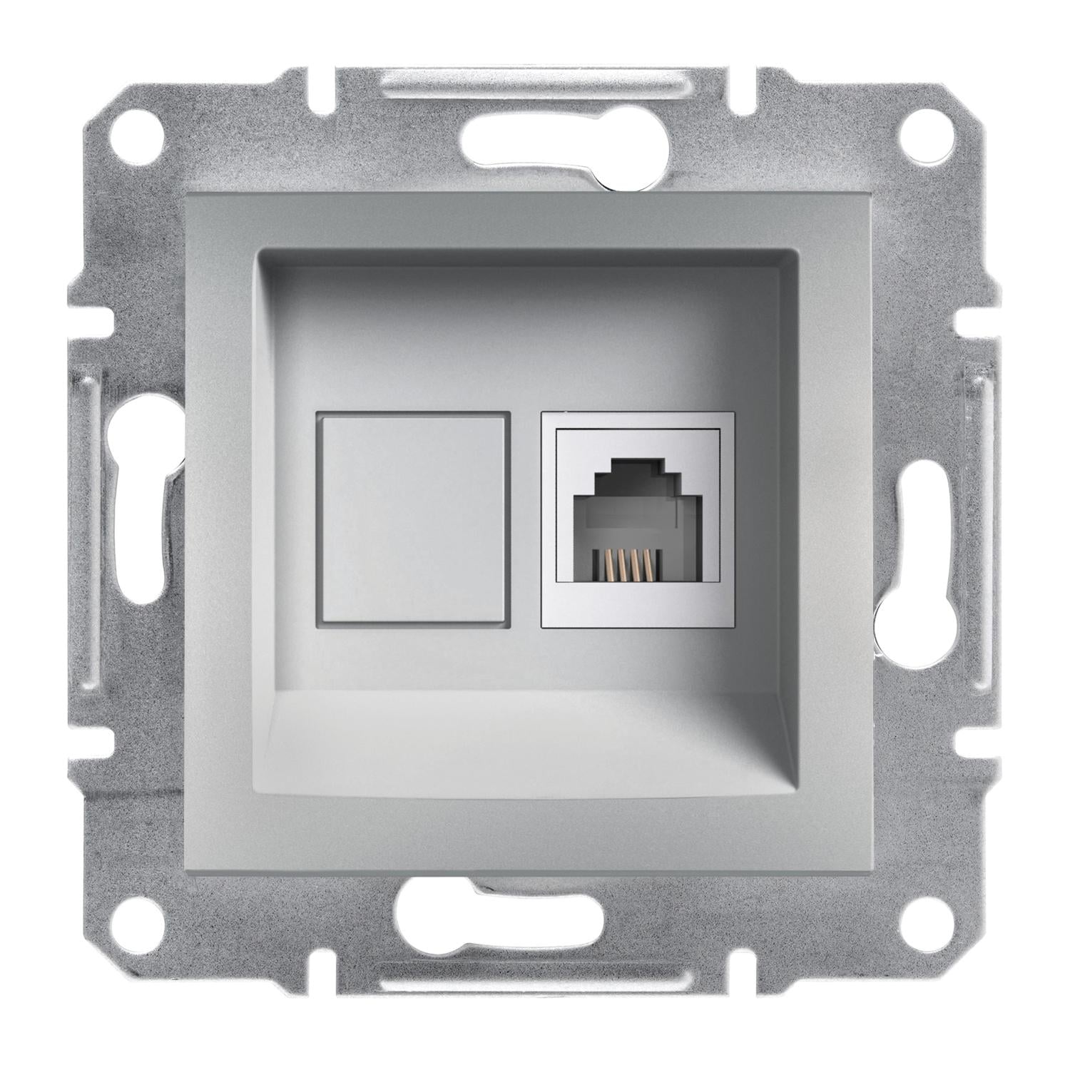 Розетка телефонная Schneider Electric Asfora RJ11 Алюминий (EPH4100161)