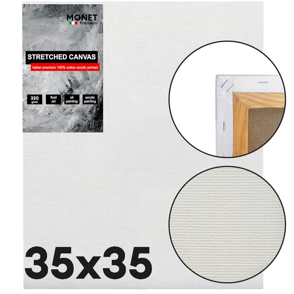 Полотно на підрамнику Monet середнє зерно/італійська бавовна 320 г/м2 35х35 см (MP3535) - фото 2 Полотно на підрамнику Monet середнє зерно/італійська бавовна 320 г/м2 35х35 см (MP3535) - фото 2