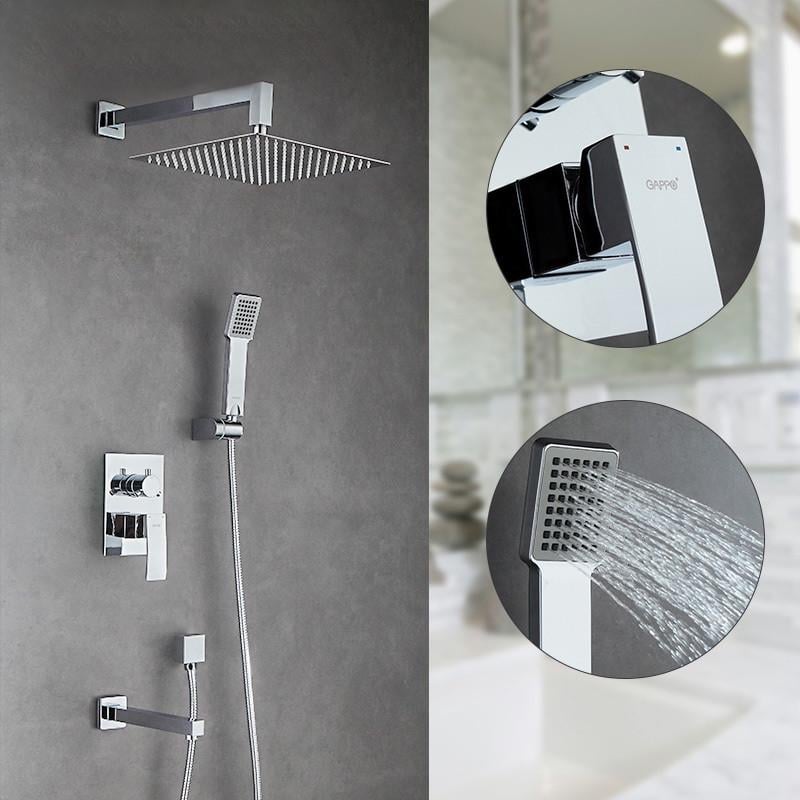 Душевая система встраиваемая Gappo G7102 излив-переключатель на лейку 3-функции Хром - фото 3