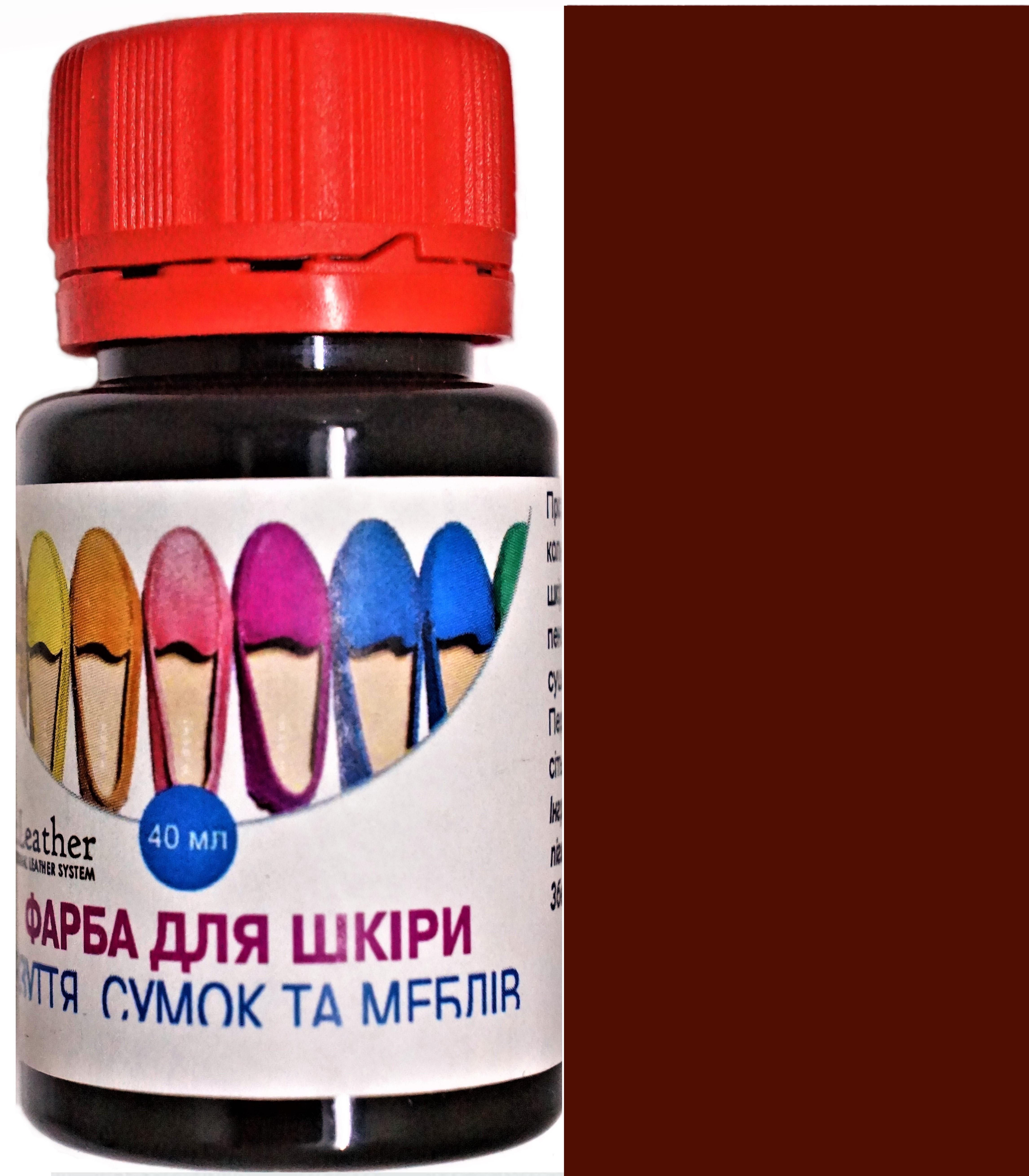Фарба для шкіри DrLeather 40 мл Червоно-коричневий - фото 1