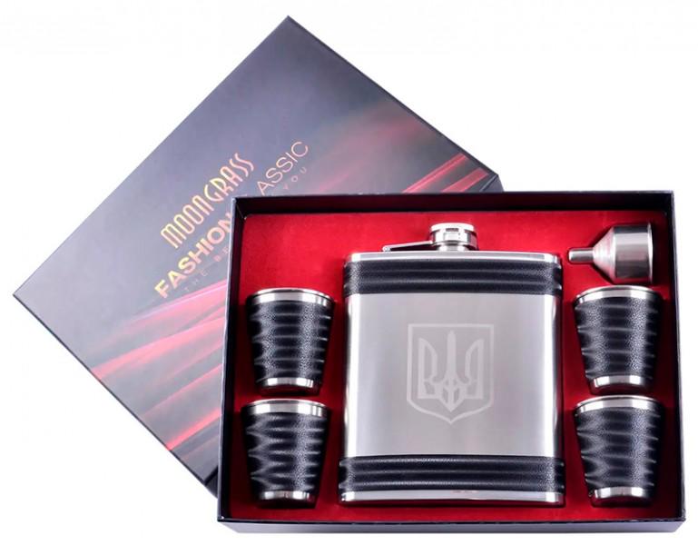 Подарочный набор с флягой для мужчин с гербом Украины (060627)