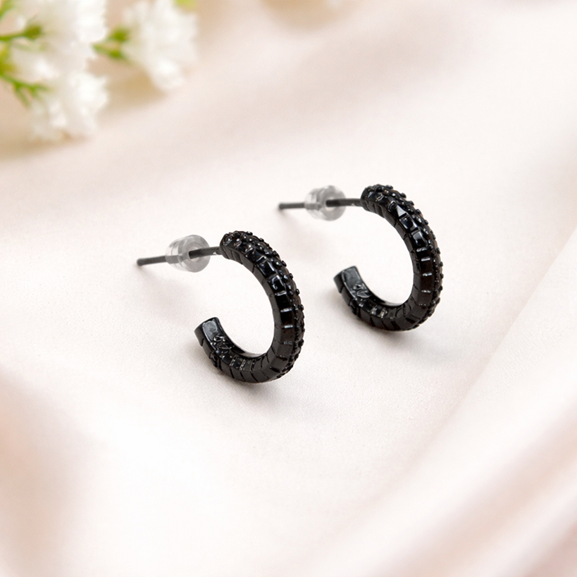 Серьги кольца Xuping гипоаллергенное медицинское золото с фианитами (2930817463)