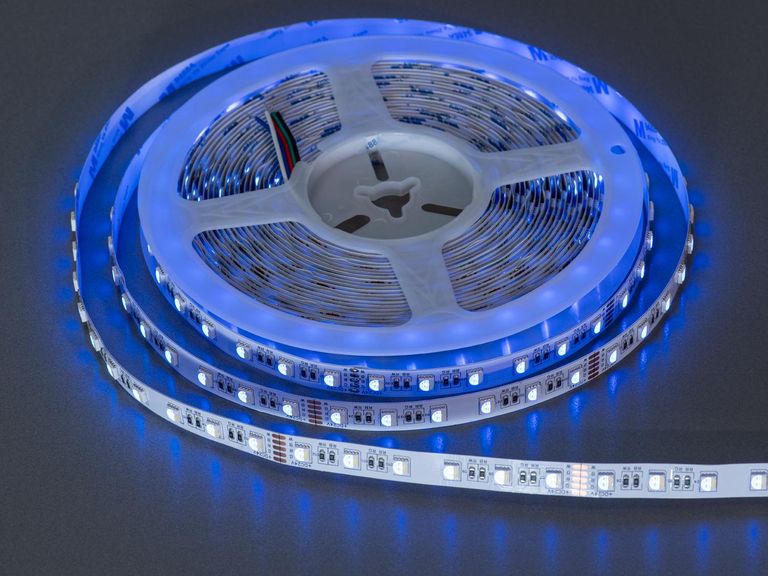 Светодиодная лента 24 В 108 диодов на метр 10 мм RGB/Холодный Белый (P24-5050-60-RGB+CW-20-10) Светодиодная лента 24 В 108 диодов на метр 10 мм RGB/Холодный Белый (P24-5050-60-RGB+CW-20-10)