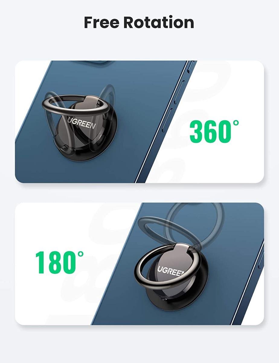 Кільце-тримач для смартфона Ugreen LP133 Чорний - фото 2 Кільце-тримач для смартфона Ugreen LP133 Чорний - фото 2