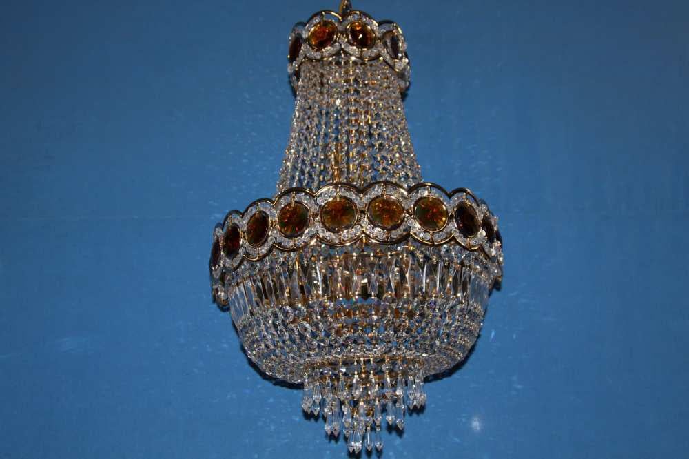 Кришталева люстра L0580/10 FGD WT BRN Золото/Білий/Коричневий (AN000708) - фото 1 Кришталева люстра L0580/10 FGD WT BRN Золото/Білий/Коричневий (AN000708) - фото 1