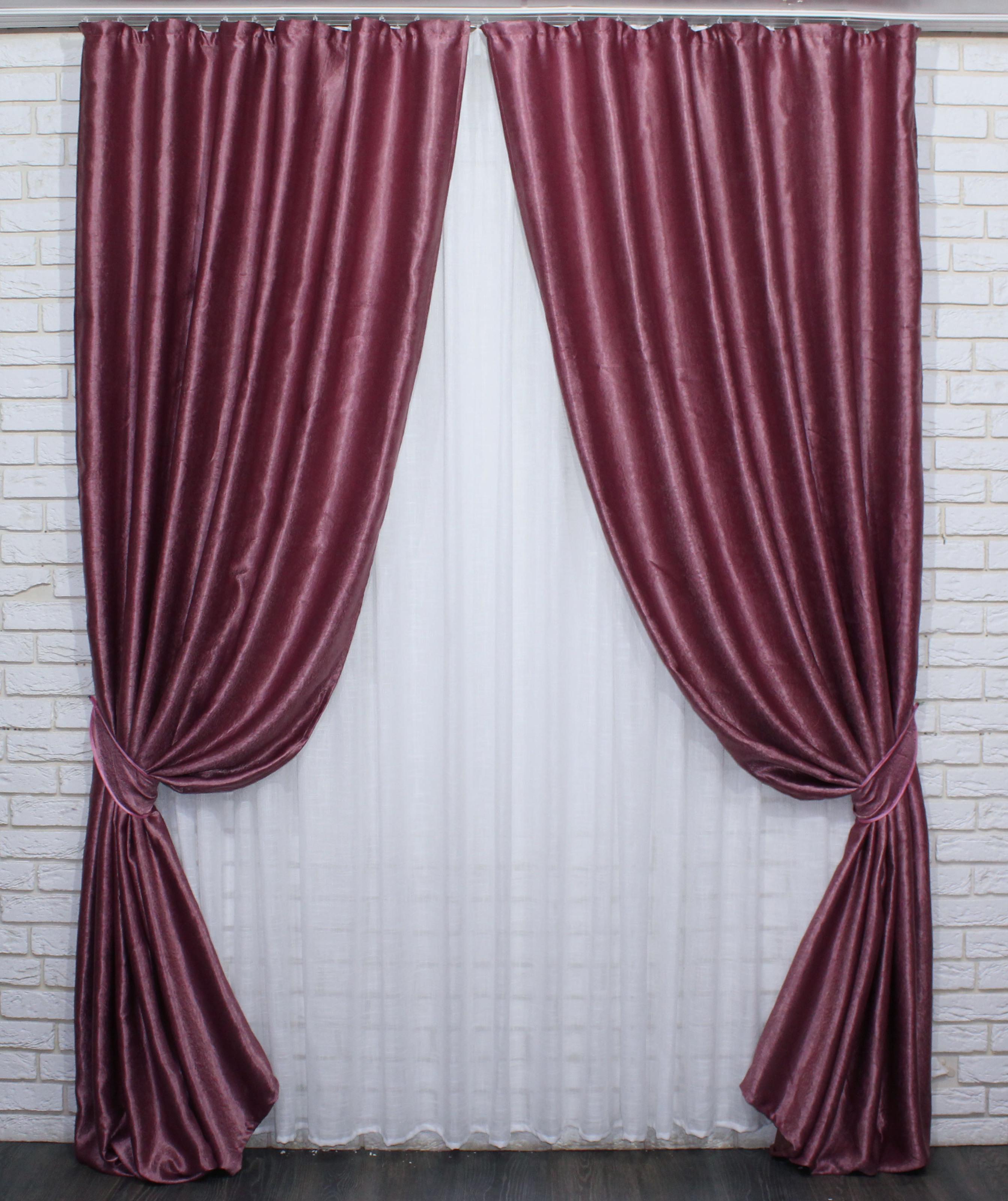 Комплект штор VR-Textil Софт № 690ш 150х270 см 2 шт. Марсала (30-471)