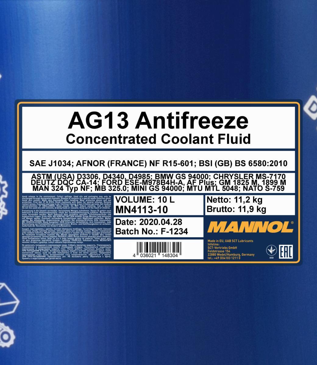 Концентрат антифриза Mannol 4113 Hightec Antifreeze AG13 10 л Зеленый (MN4113-10) - фото 2