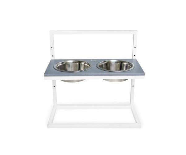 Миски на подставке Harley&Cho c регулируемой высотой M Lift Gray stone/White