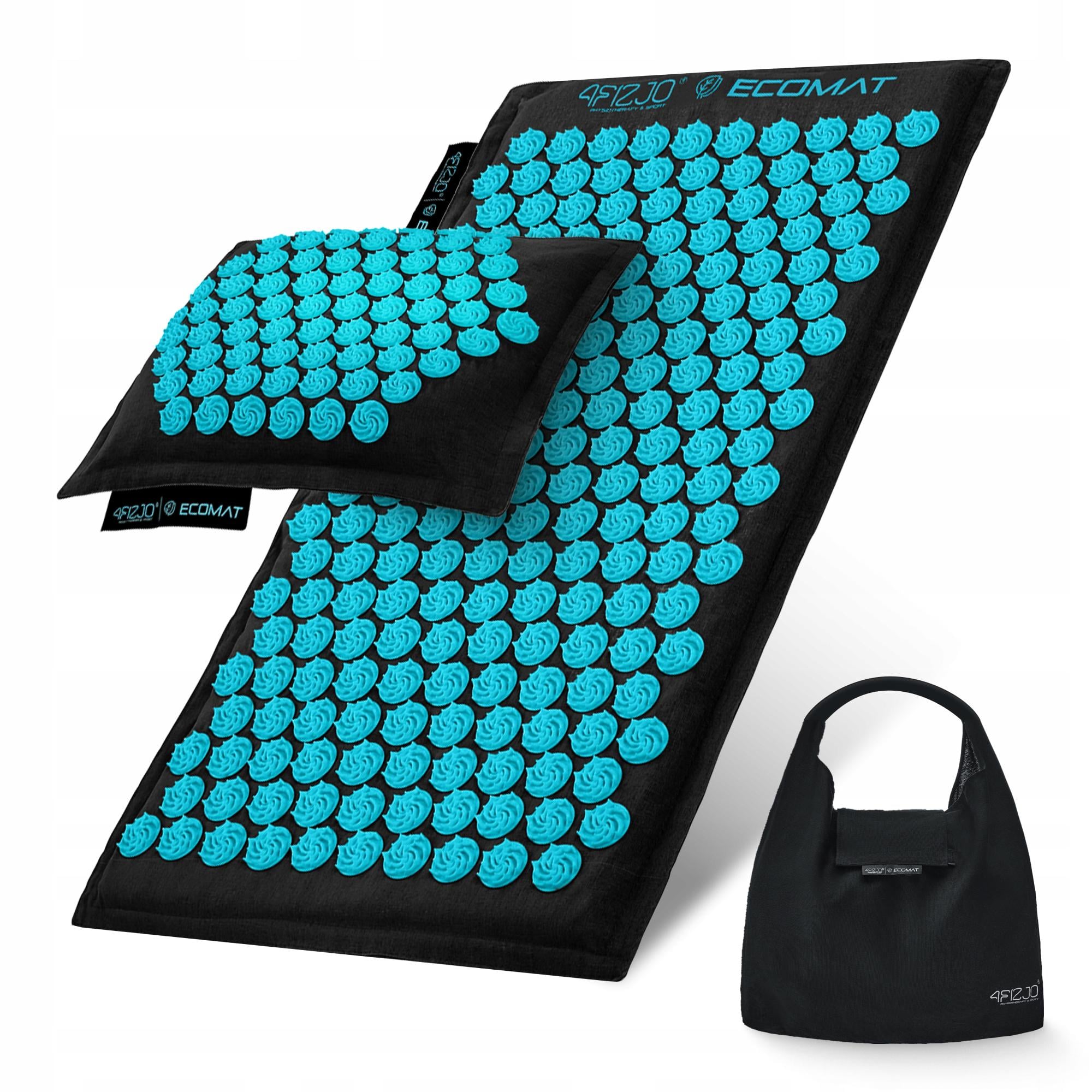 Коврик акупунктурный с подушкой 4FIZJO Eco Mat Аппликатор Кузнецова Black/Blue (P-5907739316684)