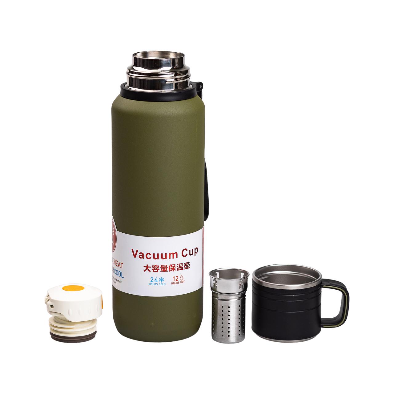 Термос High Bottle із заварником та фліп кришкою 1 л Зелений - фото 5