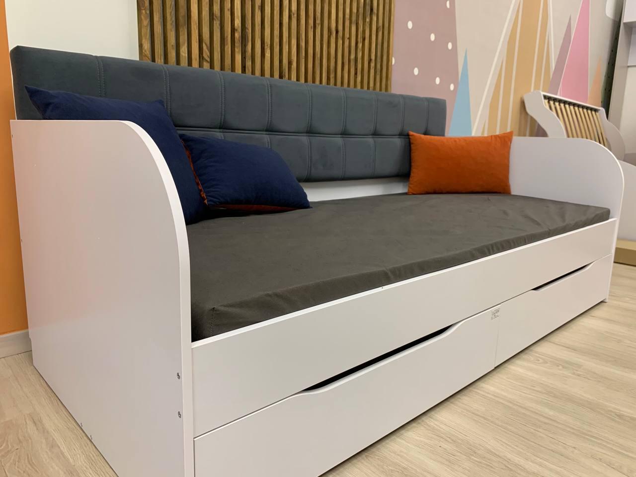 Кровать детская односпальная Lion Л-7 с ящиками и ламелями 90x200 см Нимфея альба (LION-041005) - фото 4