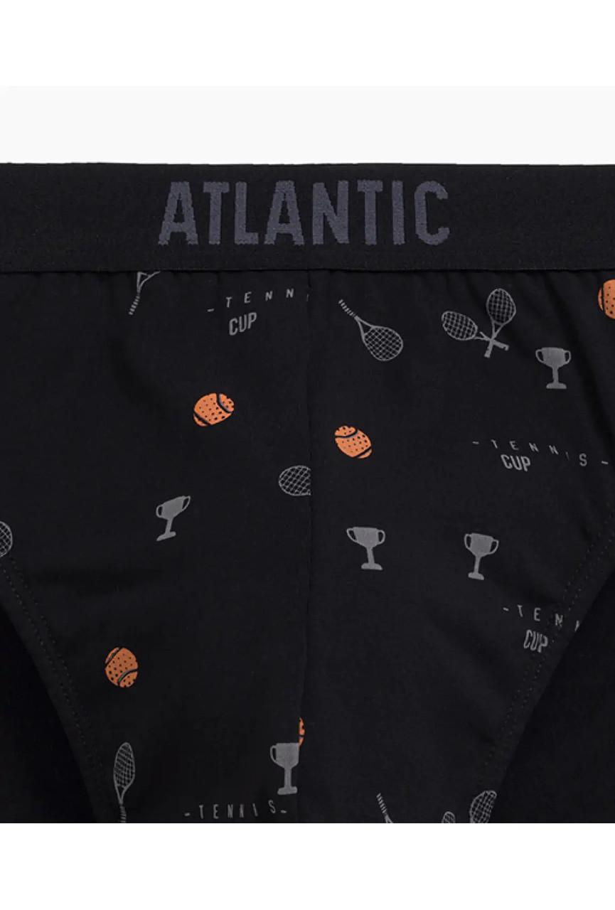 Набор трусов-брифов Atlantic 3MP-171 средней посадки хлопковых 3 шт. L Черный/Графитовый/Голубой (25211229) - фото 5