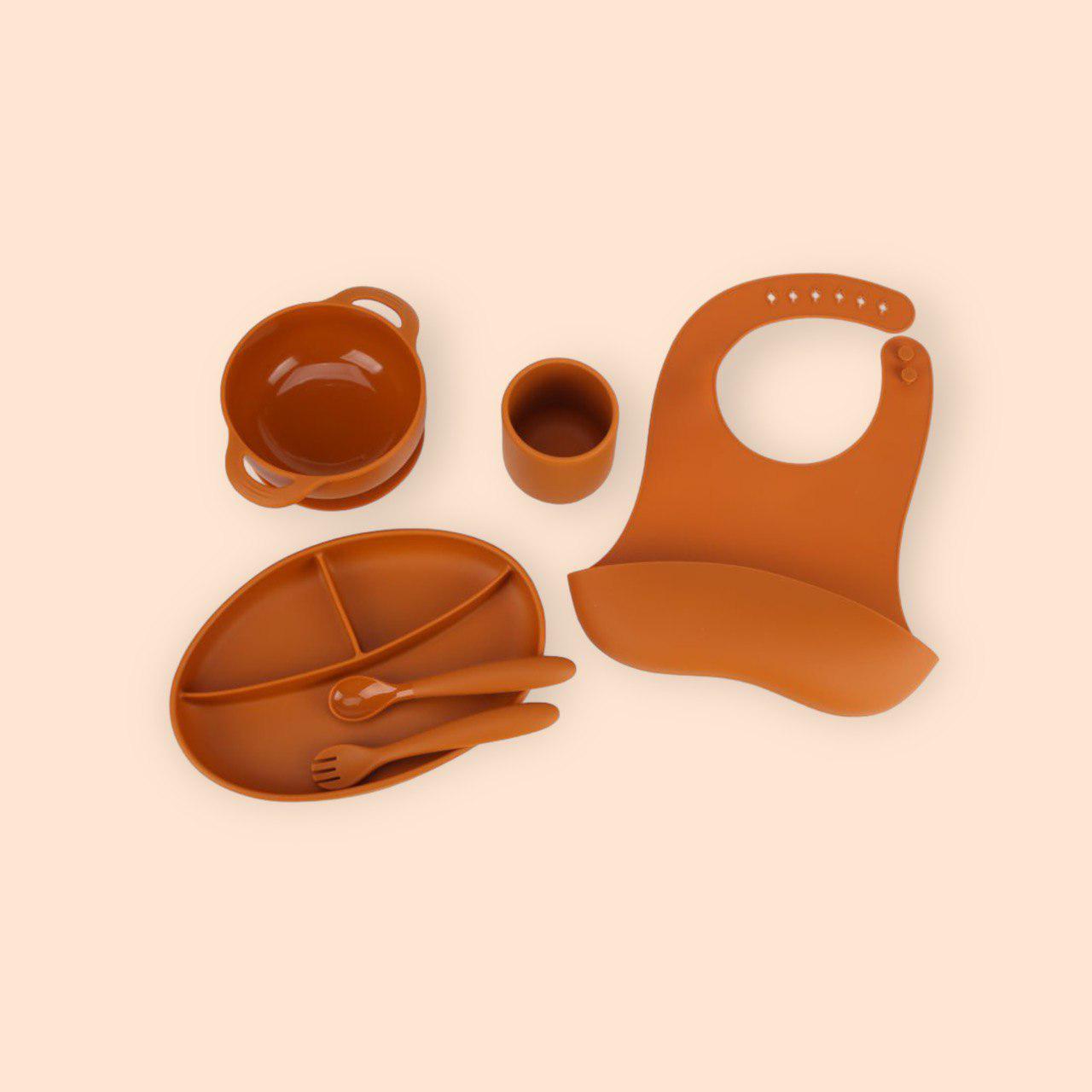 Набор силиконовой посуды для детей 6 пр. Orange (11169146) - фото 2 Набор силиконовой посуды для детей 6 пр. Orange (11169146) - фото 2