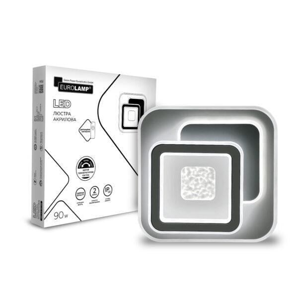 Люстра светодиодная Eurolamp A62 акриловая квадратная 90W 3000-6500K (24574468)