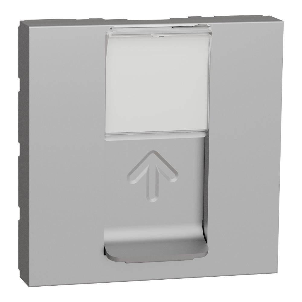 Накладка для розетки Schneider Electric Unica RJ45 2 модуля Алюминий (NU941130)